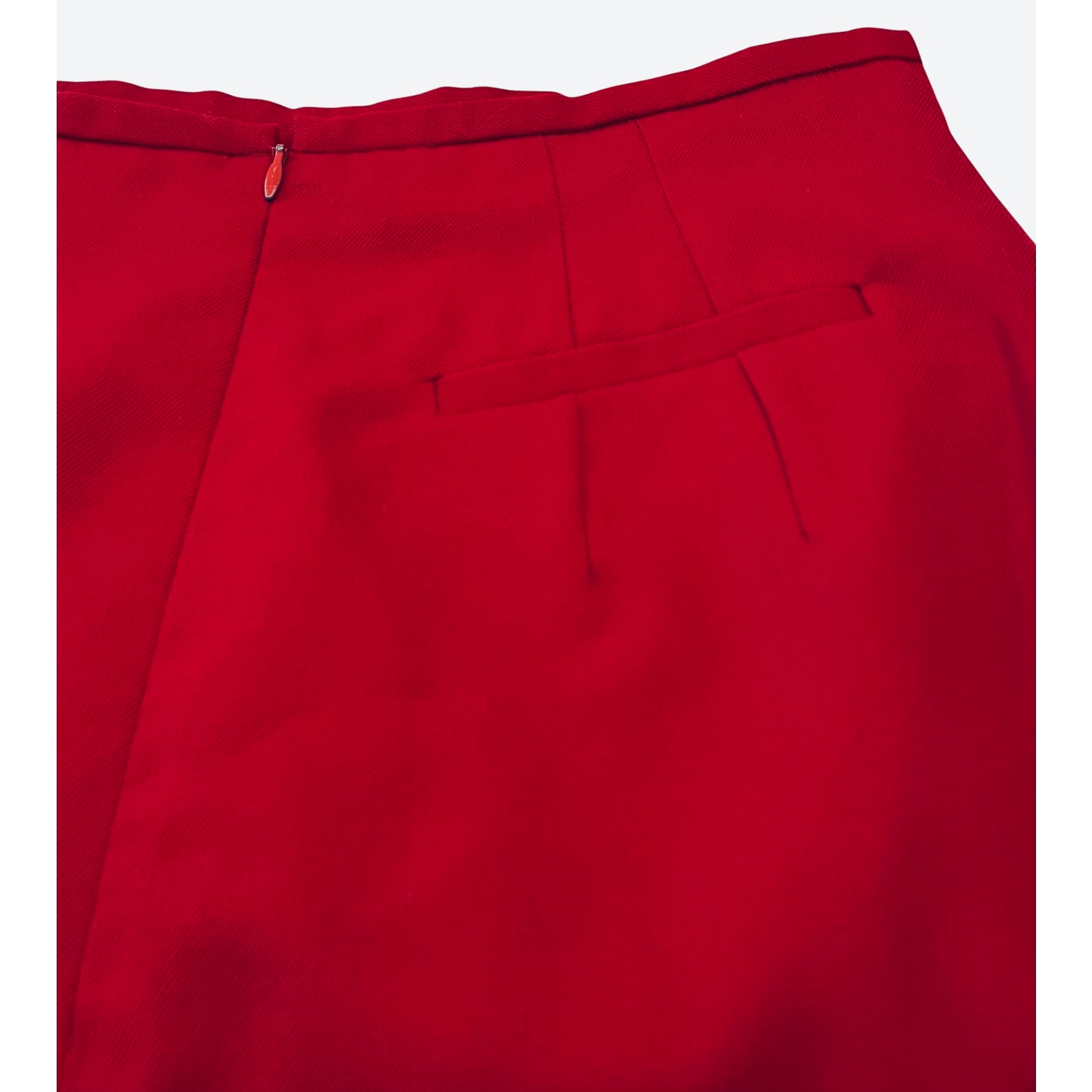 The Limited Flat Waist A-Line Midi Skirt, Womens, 8, Red, Back Zip, Pleats — image 7 of 8